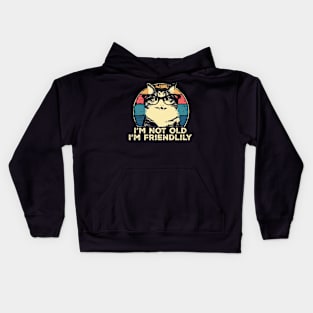 I'm Not Old I'm Friendlily Funny Cat Vintage Kids Hoodie